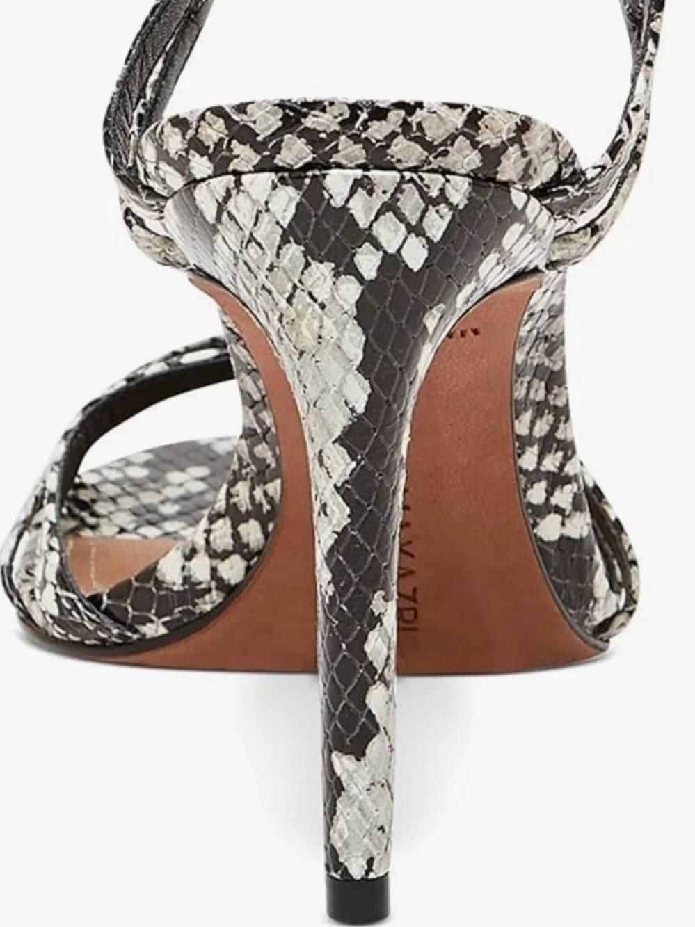 BCBGirls T-Strap Slingback Heels Snakeskin Print Leather US 5.5B/EU 35.5 Sandals